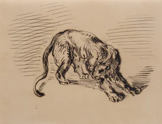 Tigre effrayé par un serpent, 1858